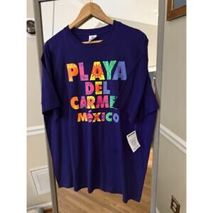Playa del Carmen Mexico T-Shirt XL Yazbek Heavyweight Purple Graphic Tee‎